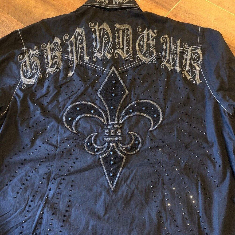 ROAR Black Embellished Men's Shirt